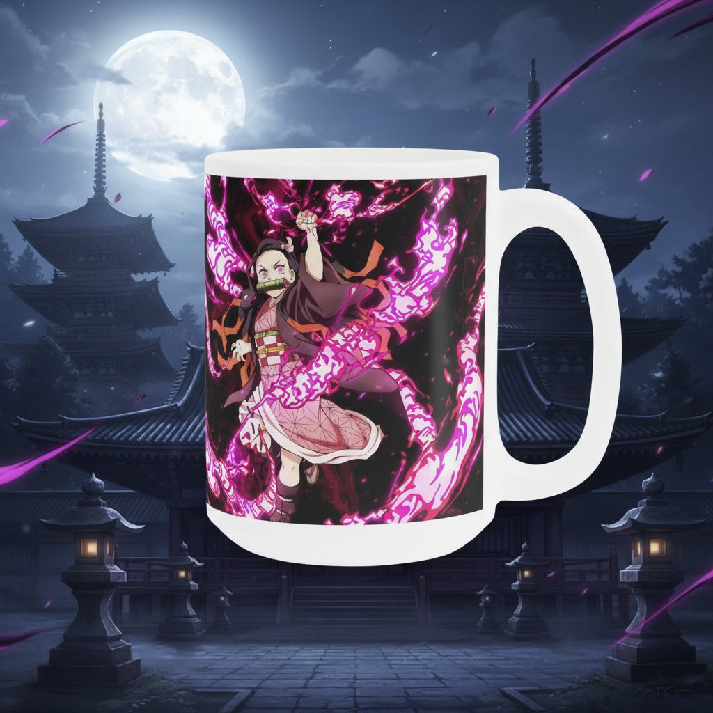 Nezuko Anime Ceramic Mug — Demon Slayer Inspired 11oz and 15oz