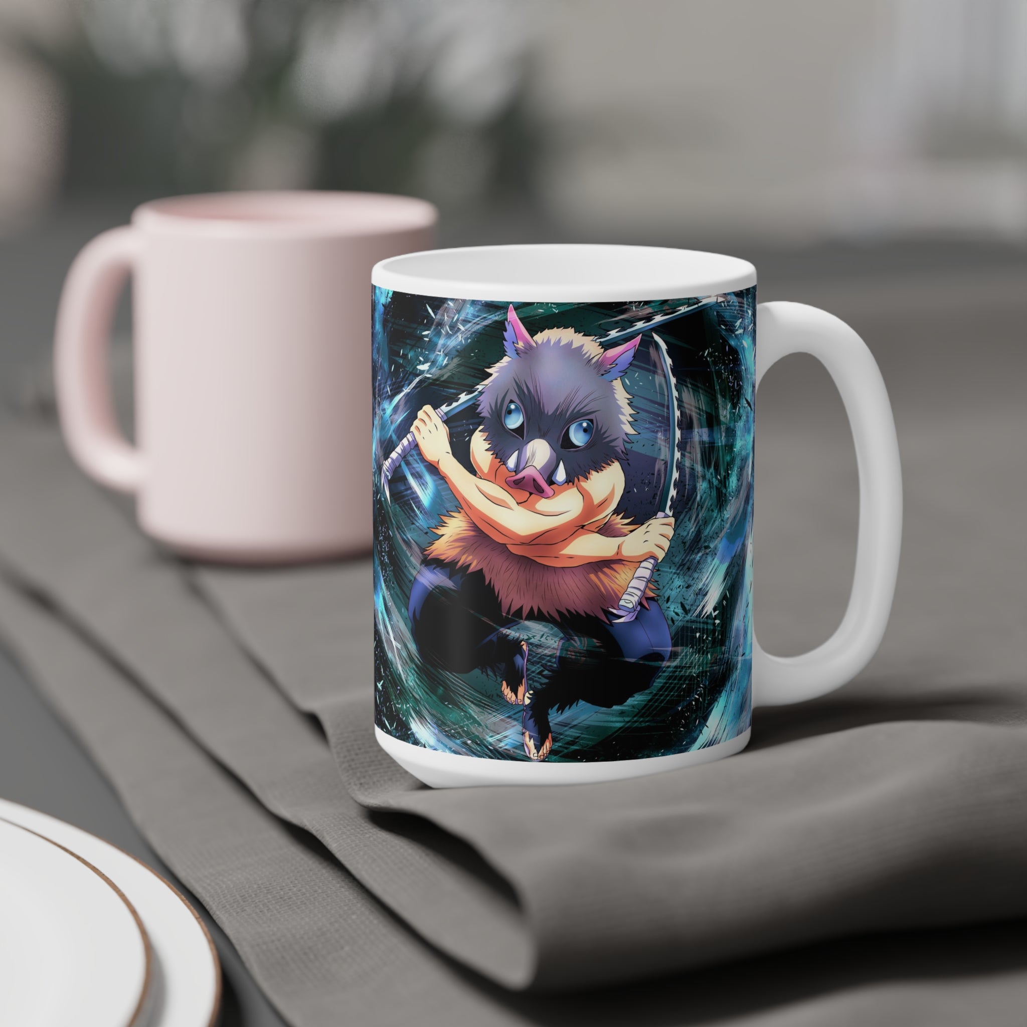 Inosuke Ceramic Mug — Anime Character Coffee Cup (11oz and 15oz)