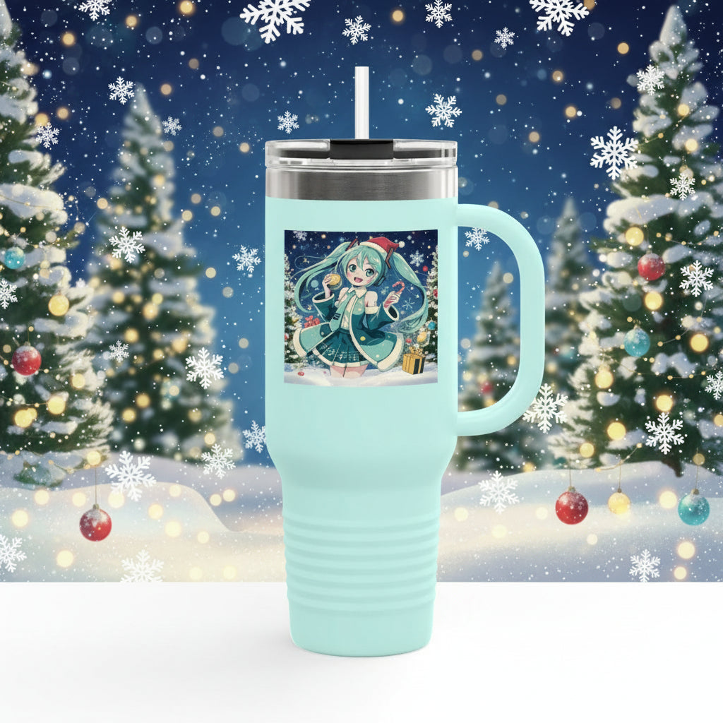 40oz Insulated Travel Mug — Miku Christmas Thermos