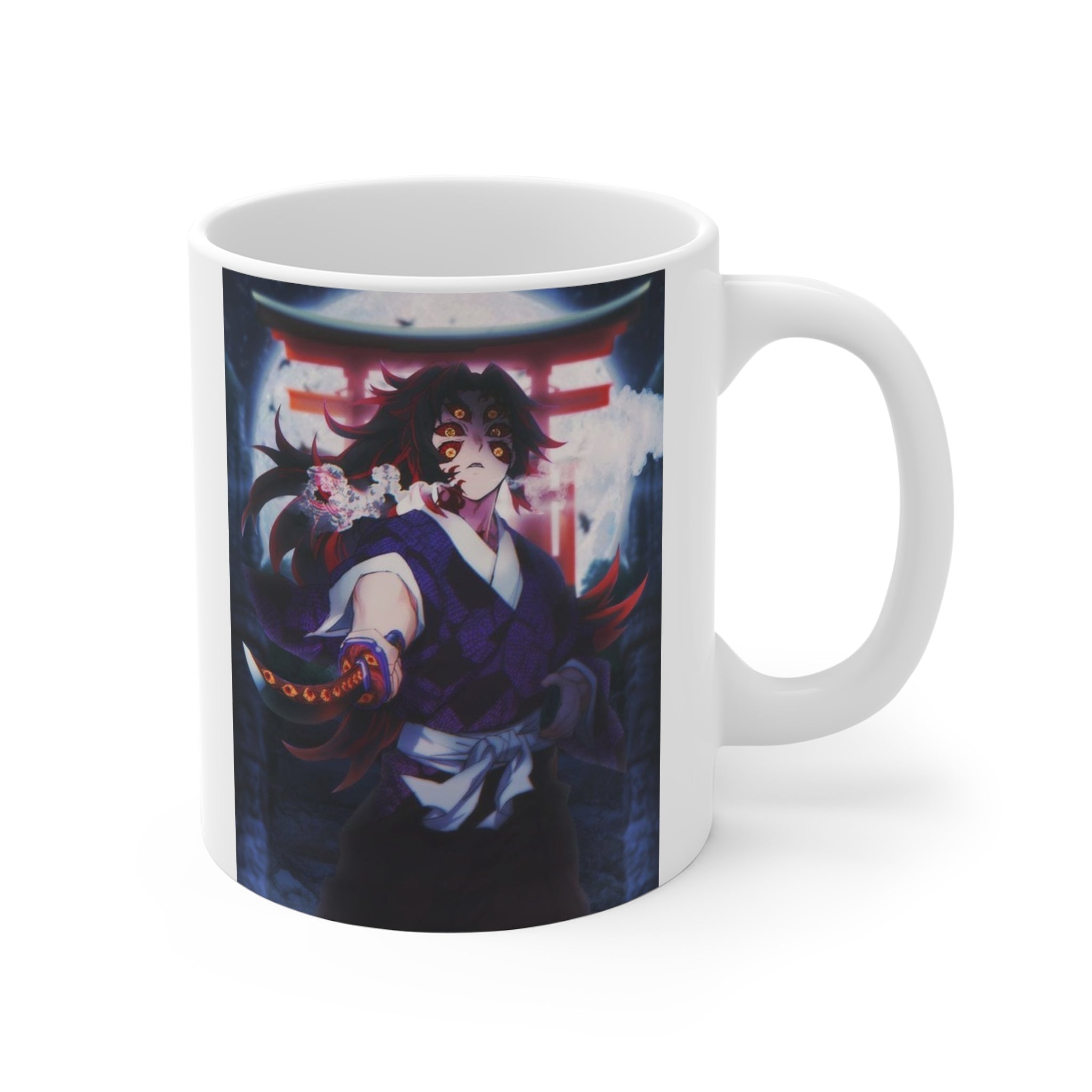 Demon Slayer Kokushibo Ceramic Mug — Anime Coffee Cup (11oz and 15oz)