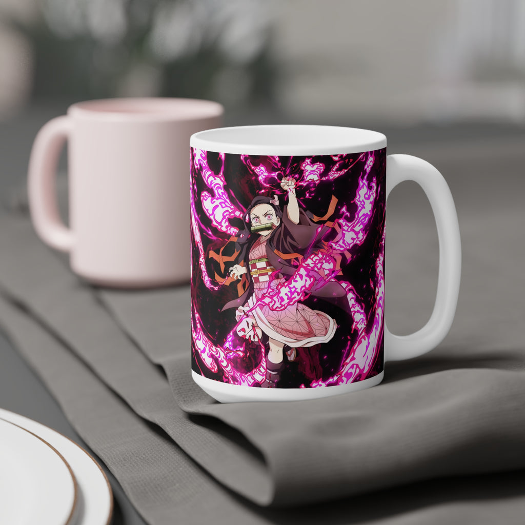 Nezuko Anime Ceramic Mug — Demon Slayer Inspired 11oz and 15oz