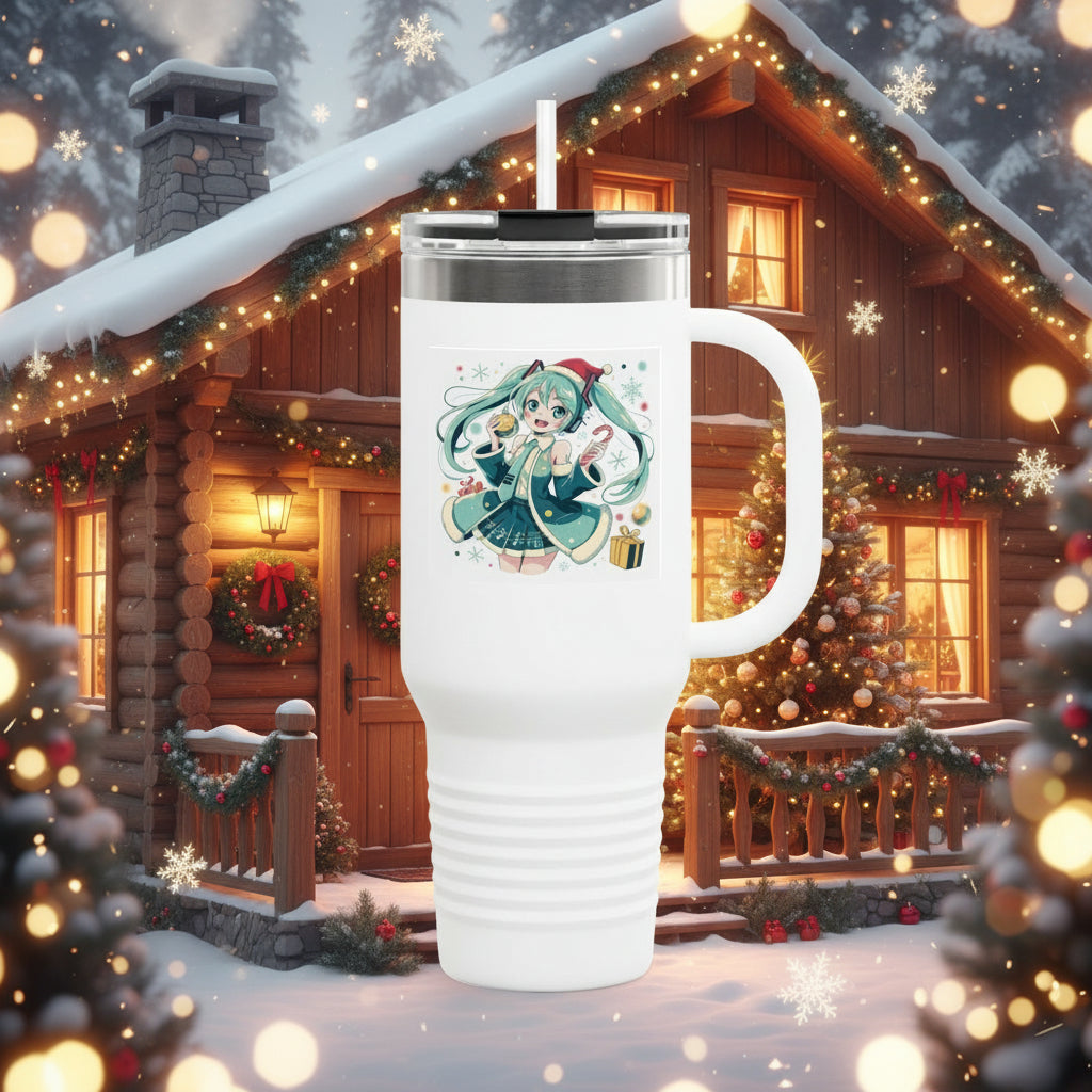 40oz Insulated Travel Mug — Miku Christmas Thermos