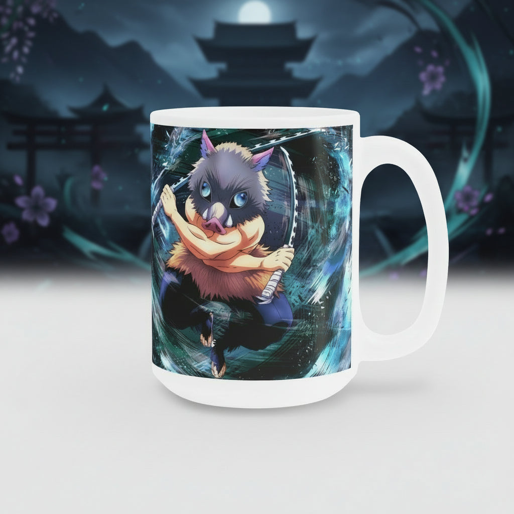 Inosuke Ceramic Mug — Anime Character Coffee Cup (11oz and 15oz)